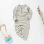 Boho + Babe - Organic Cotton Button Baby Romper - Classic Charm (White)