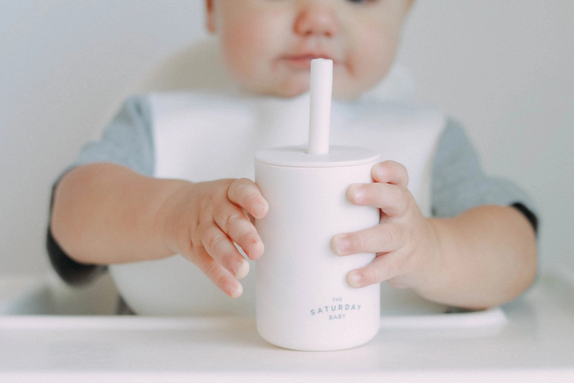 The Saturday Baby - Silicone Straw Cup - Spill-Proof Drinking (Ocean Colour)