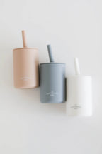 The Saturday Baby - Silicone Straw Cup - Spill-Proof Drinking (Sand Colour)