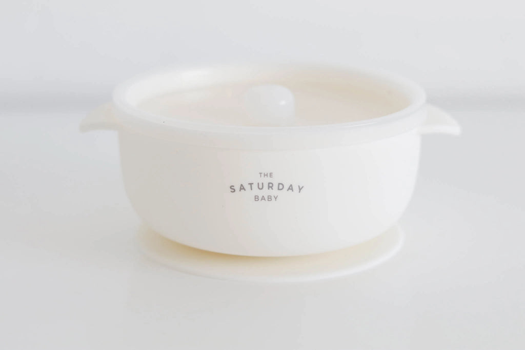The Saturday Baby - Suction Bowl With Lid - Stay-Put Design (Beach colour)