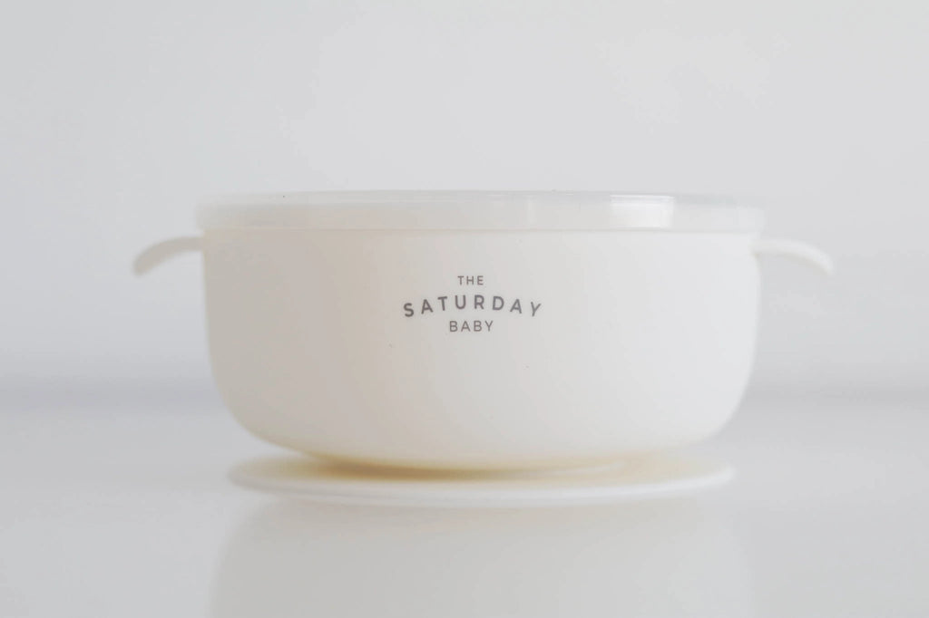 The Saturday Baby - Suction Bowl With Lid - Stay-Put Design (Beach colour)
