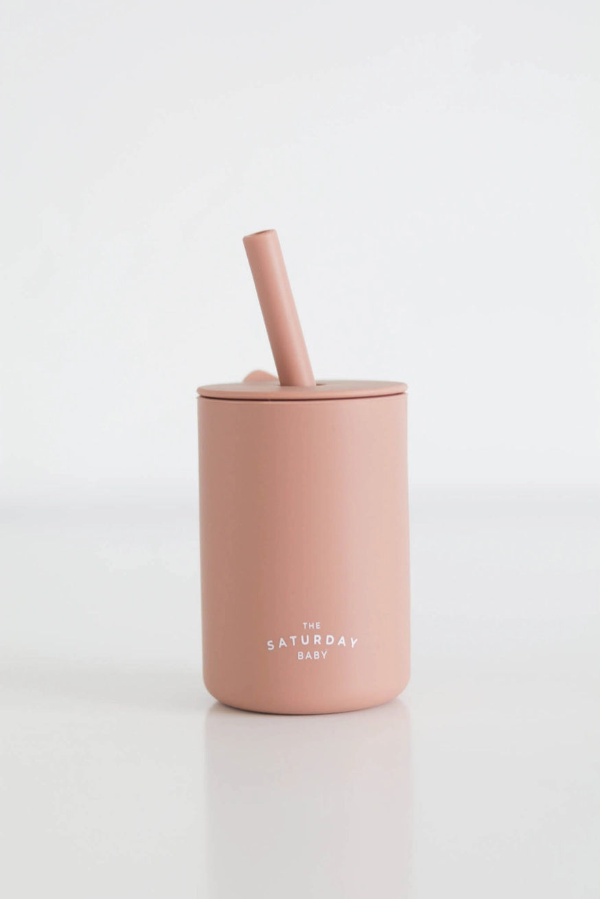 The Saturday Baby - Silicone Straw Cup - Spill-Proof Drinking (Ocean Colour)