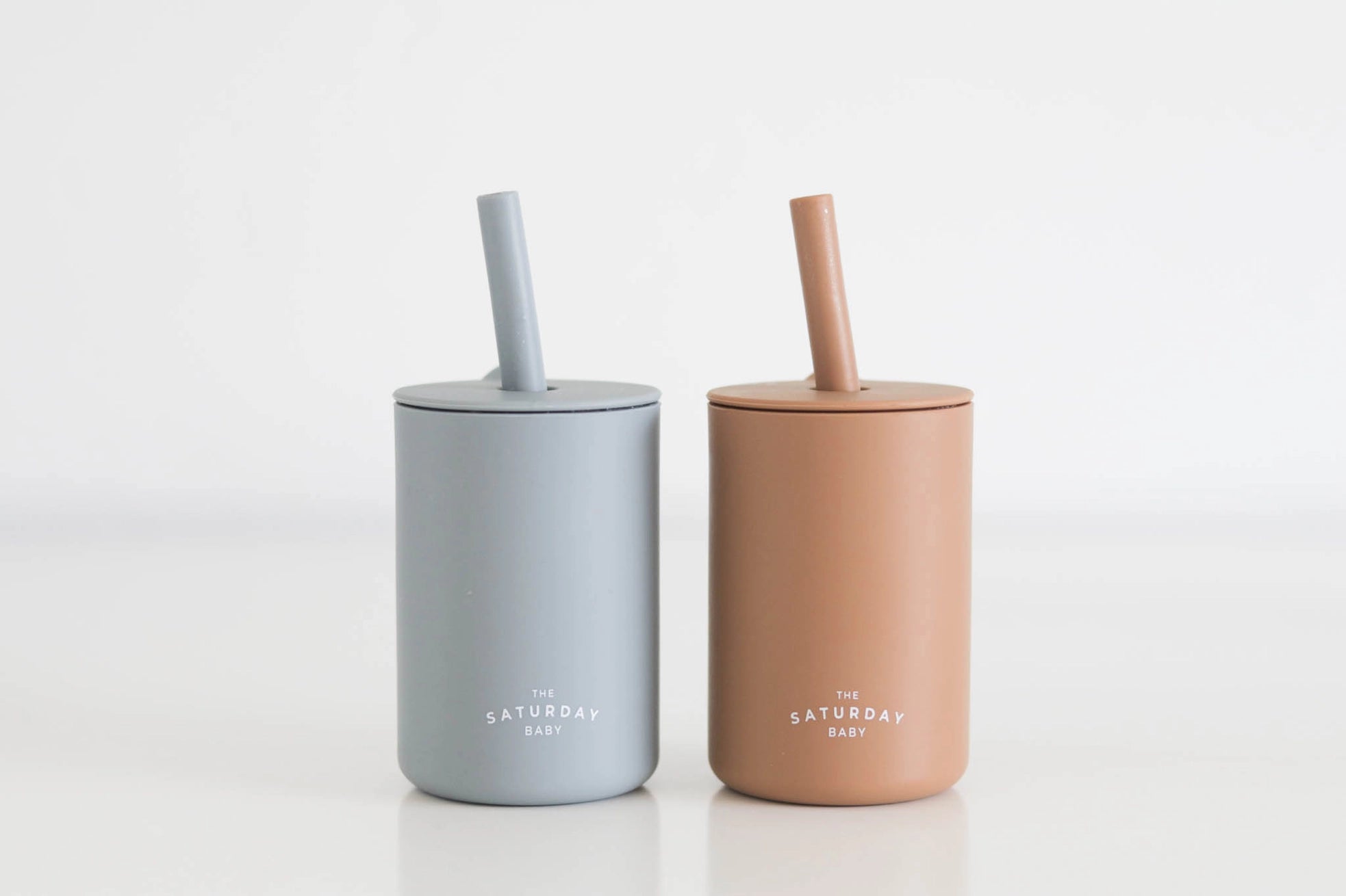 The Saturday Baby - Silicone Straw Cup - Spill-Proof Drinking (Ocean Colour)