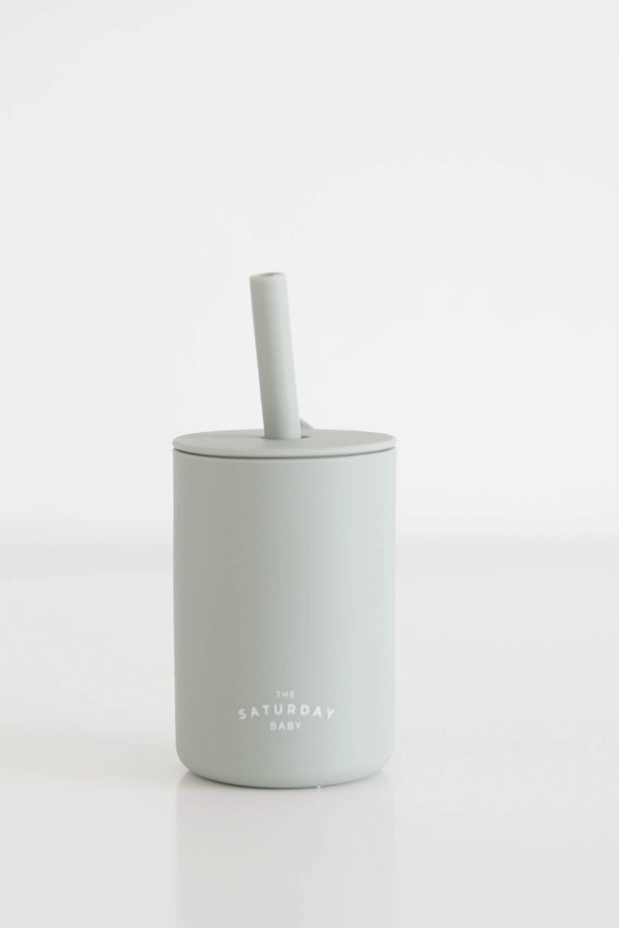 The Saturday Baby - Silicone Straw Cup - Spill-Proof Drinking (Ocean Colour)
