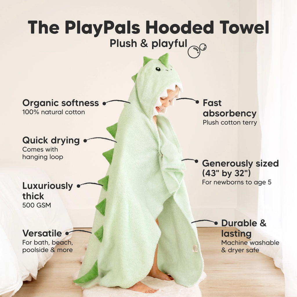 KeaBabies - Playpals Hooded Towels - Playful Characters