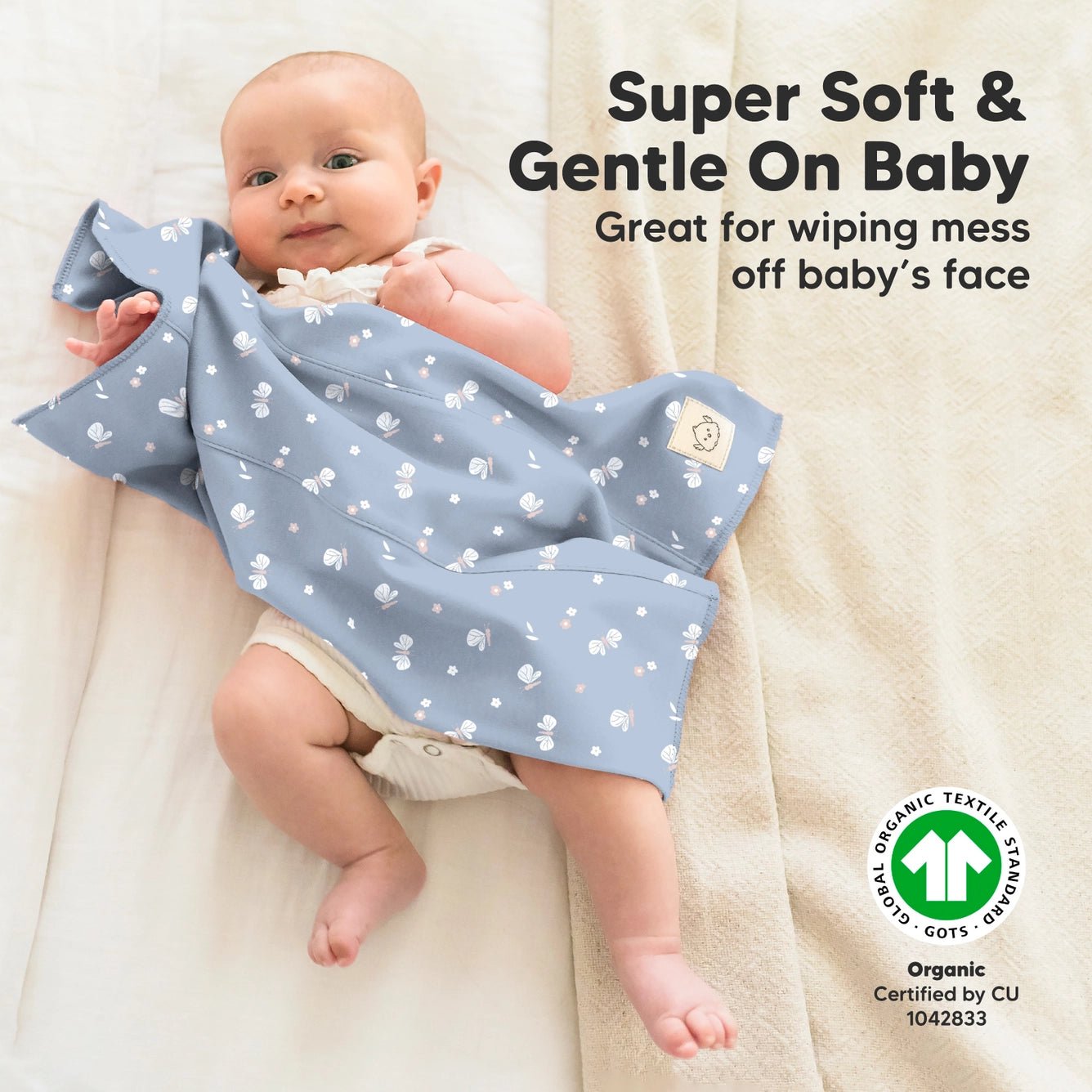 KeaBabies - 6-Pack Shea Burp Cloths - Skin-Gentle Protection