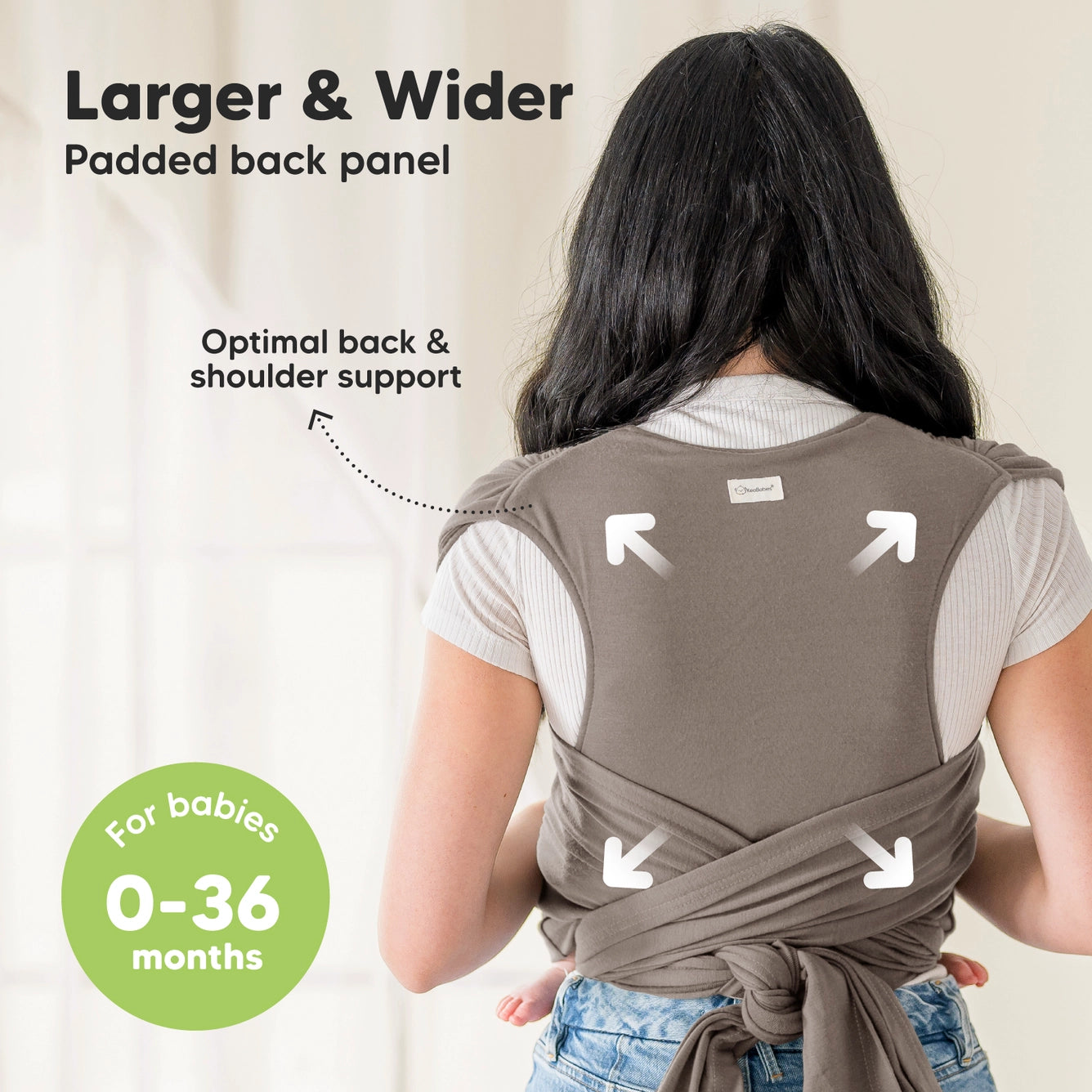 KeaBabies - D-Lite Wrap Carrier - Hands-Free Babywearing