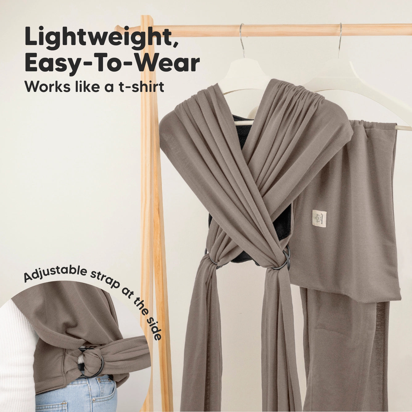 KeaBabies - D-Lite Wrap Carrier - Hands-Free Babywearing