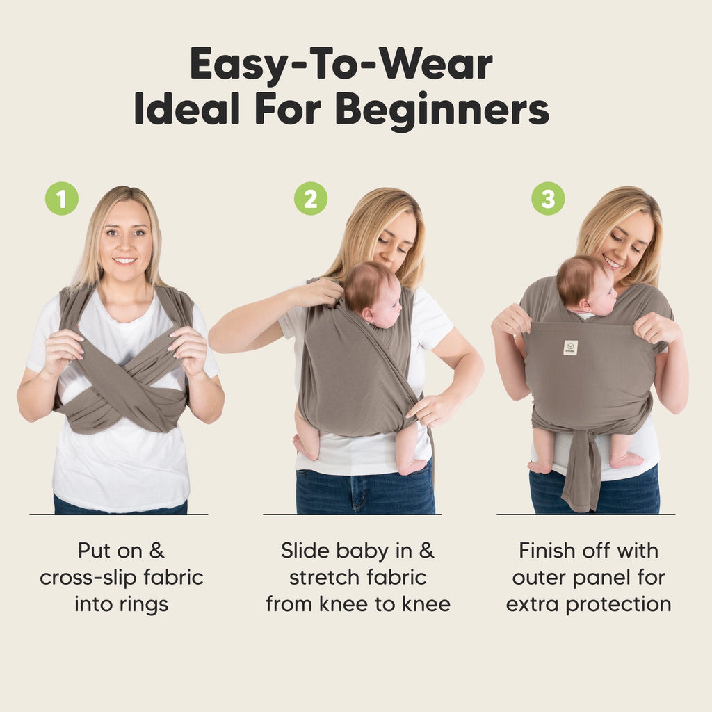KeaBabies - D-Lite Wrap Carrier - Hands-Free Babywearing