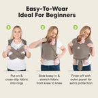 KeaBabies - D-Lite Wrap Carrier - Hands-Free Babywearing