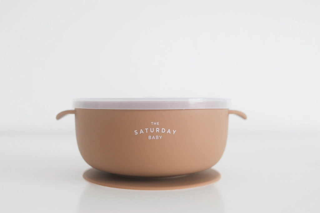 The Saturday Baby - Suction Bowl With Lid - Stay-Put Design (Beach colour)