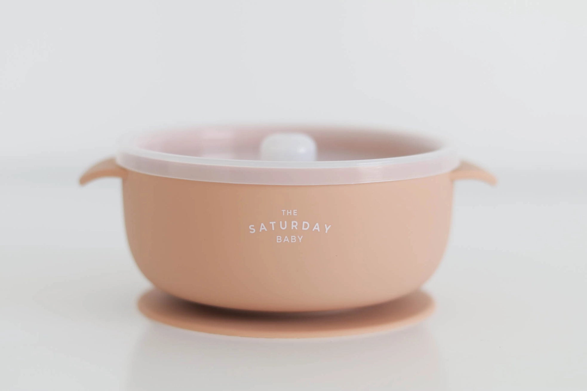 The Saturday Baby - Suction Bowl With Lid - Stay-Put Design (Coral colour)