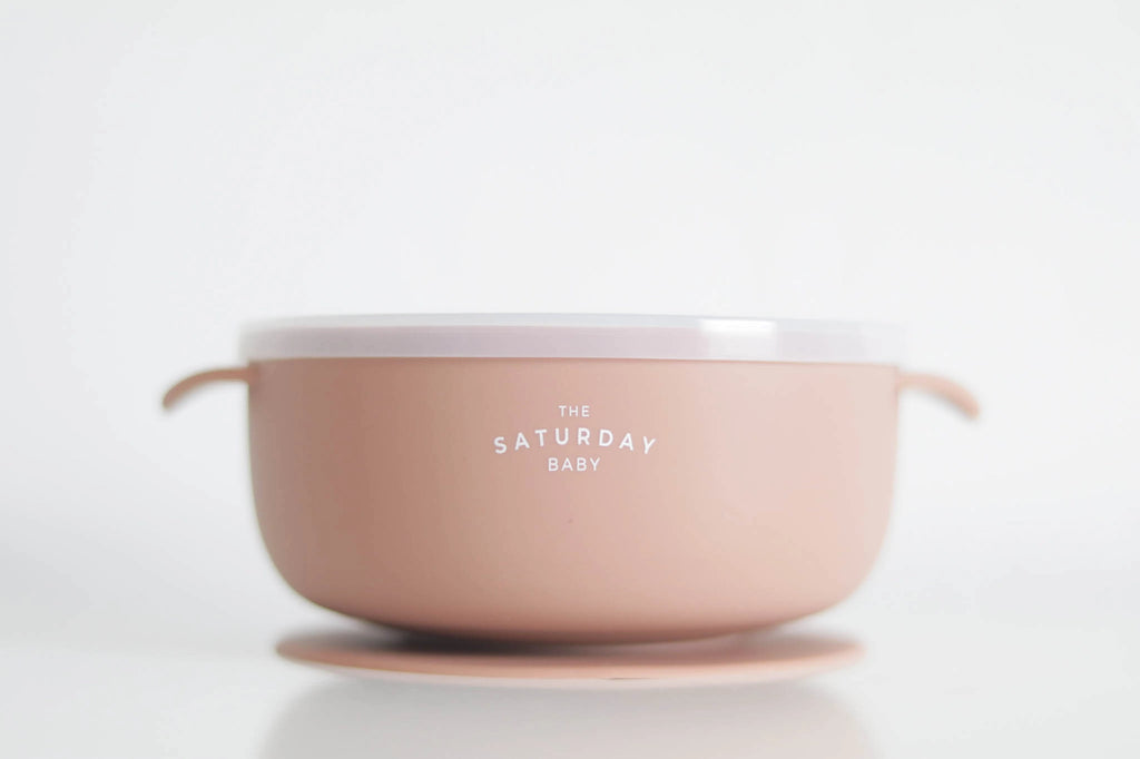 The Saturday Baby - Suction Bowl With Lid - Stay-Put Design (Beach colour)