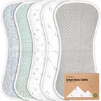 KeaBabies - 5-Pack Urban Burp Cloths - Absorbent Coverage (Sweet Charm)
