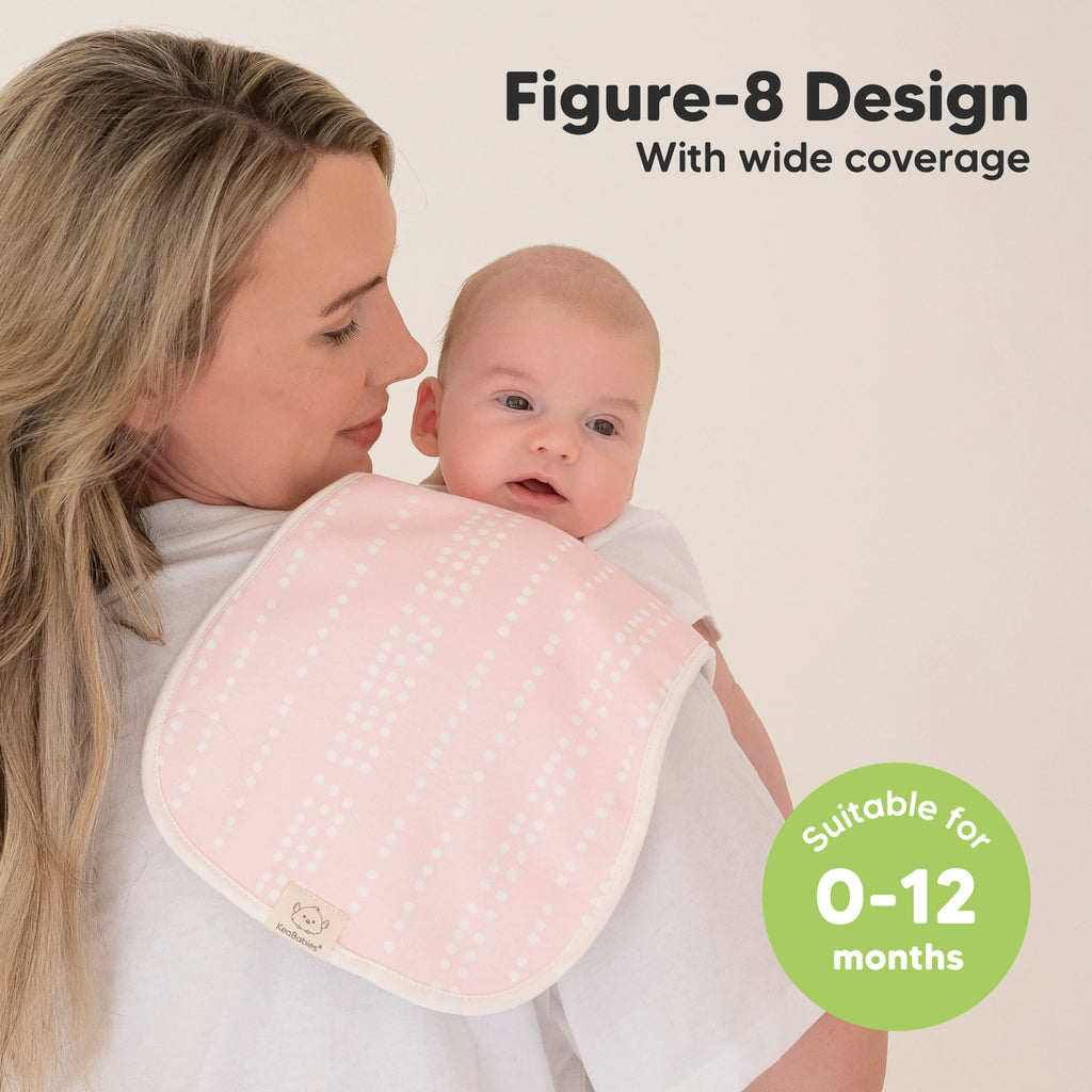 KeaBabies - 5-Pack Urban Burp Cloths - Absorbent Coverage (Sweet Charm)
