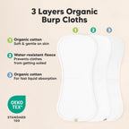 KeaBabies - 5-Pack Urban Burp Cloths - Absorbent Coverage (Sweet Charm)