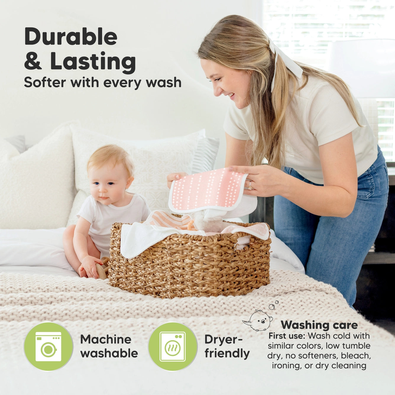 KeaBabies - 6-Pack Organic Cami Washcloths - Gentle Care
